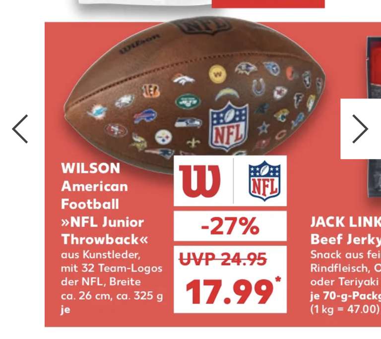WILSON American Football NFL Junior Throwback Team-Logos