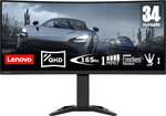 Lenovo G34w-30 | 34" QHD Gaming Monitor | 3440x1440 | 165Hz | 0,5ms Reaktionszeit | HDMI | DisplayPort | AMD Radeon FS| integr. Lautsprecher