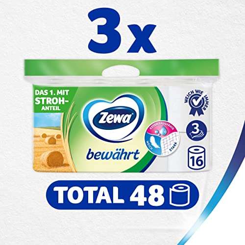 Zewa Toilettenpapier 3x16 Rollen (Prime Spar-Abo)