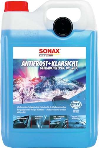 4x 5L SONAX AntiFrost + KlarSicht gebrauchsfertig -20 Grad Scheibenreiniger, 20L - viel günstiger als 2x das 5L Konzentrat (Prime)