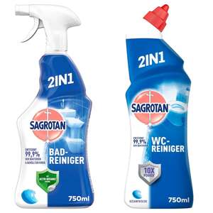 Sagrotan Bad-Reiniger oder WC-Reiniger Ozeanfrische – 2in1 Desinfektionsreiniger – 1 x 750 ml Sprühflasche (Prime Spar-Abo)