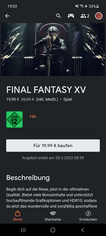 Final Fantasy XV für Stadia