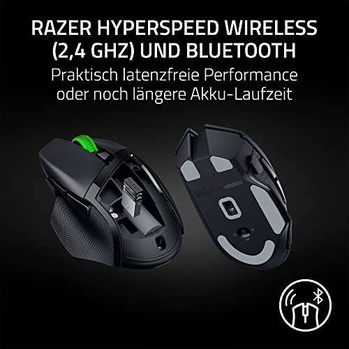 [Prime] Razer Basilisk V3 X HyperSpeed Gaming-Maus (RGB, mit 9 anpassbaren Bedienelementen, Bluetooth, 5G Advanced 18K Optical Sensor)