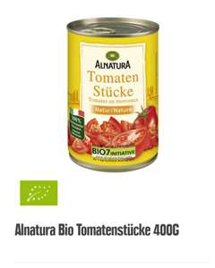 Herkules Lebensmittel-Märkte Hessen: Bio Alnatura Tomaten stückig oder ganz , je 400g Dose , Kilopreis: 1.73€