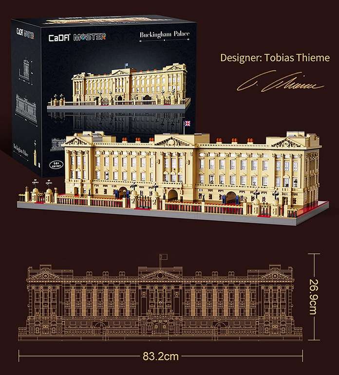 CADA Master | Buckingham Palace Klemmbaustein-Bausatz | 5604 Teile | Designer: Tobias Thieme (C61501w ) | "Dänemark-kompatibel" [Freakware]
