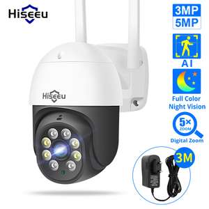 Hiseeu 3MP PTZ IP-Kamera: Schwenk-/Neigefunktion, Bewegungserkennung, Nachtsicht, 2-Wege-Audio, MicroSD, IP66, App-Überwachung