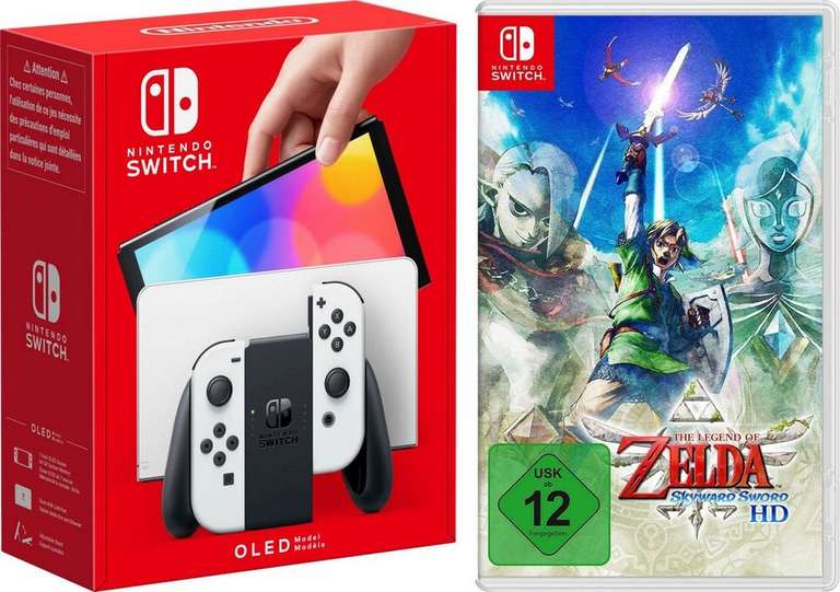[OTTO] Nintendo Switch oLED (weiß) inkl. Spiel Zelda: Skyward Sword HD
