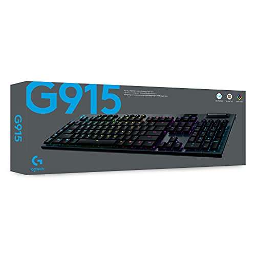 Logitech G915 LIGHTSPEED kabellose mechanische Gaming-Tastatur ┃QWERTZ-Layout ┃Low Profile