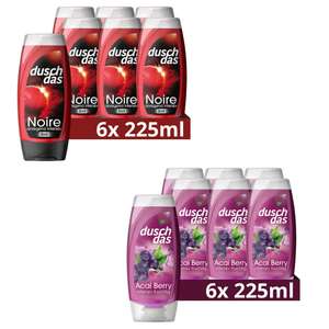 Duschdas 3-in-1 Duschgel & Shampoo Noire oder Acai Berry Duschbad 6x 225 ml (5,05€ möglich) (Prime Spar-Abo)