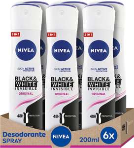 NIVEA Black & White Invisible Original Spray im 6er Pack (6 x 200 ml)