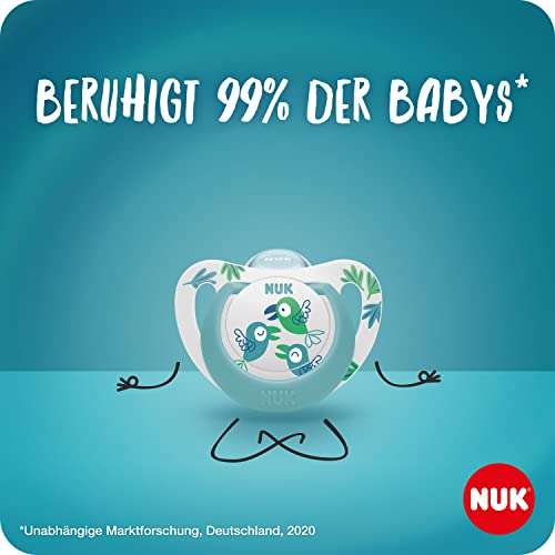 (Prime) NUK Star Babyschnuller | Day & Night Schnuller | BPA-freies Silikon | 6–18 Monate | Green Crocodile | 2 Stück | leuchtet im Dunkeln