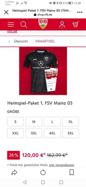 Zwei Tickets zum Spiel VfB Stuttgart gegen Mainz plus Trikot