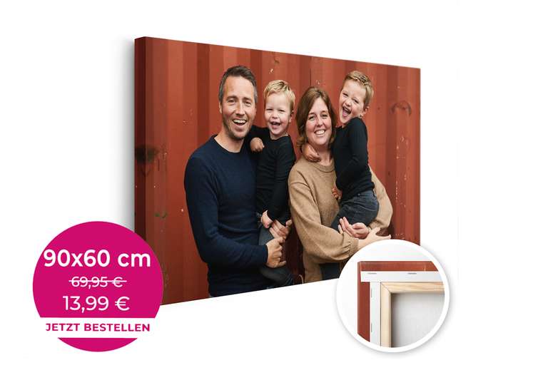 Foto auf Leinwand im Format 90 x 60 cm für 13,99 € inkl. Versand