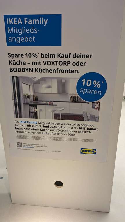 Ikea: 10 % Rabatt auf Küchen mit VOXTORP und/oder BODBYN Fronten