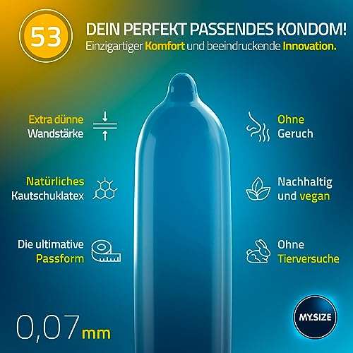 [Sammeldeal] MY.SIZE Classic Kondome Größe 1-7 I 47-69 mm Breite I 80 Stück Megapackung, 0,07 mm Wandstärke (Prime Spar-Abo)
