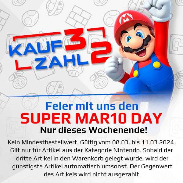 Mario Day - Nintendo Merchandise (Kauf 3 Zahl 2) Aktion bei yvolve