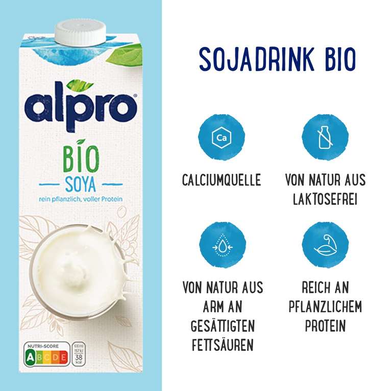 Alpro Soja Drink Bio Natur, 1 L (Prime Spar-Abo)