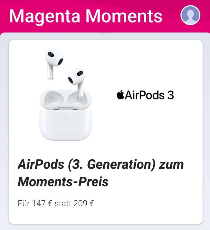 [Magenta Moments] Apple AirPods 3. Generation
