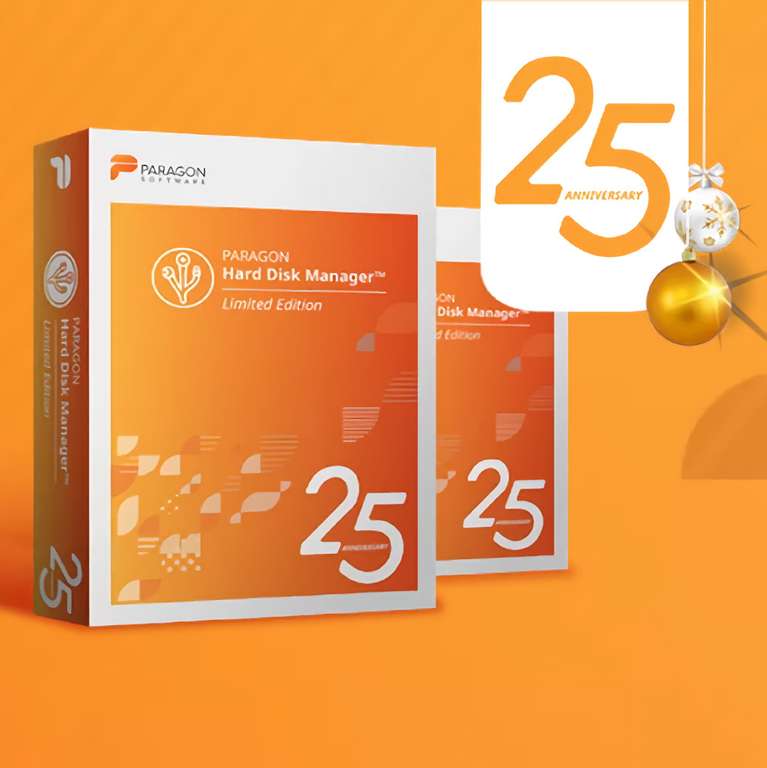 [paragon] Festplatten Manager 25 Jahre Limit. Jubiläumsedition | Partition Manager | Backup & Recovery | Disk Wiper (Windows)