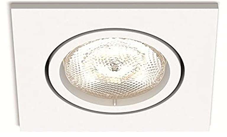 2x Philips myLiving LED-Einbaustrahler (6 Varianten rund oder eckig, dimmbar, 4.5W, 500lm, schwenkbarer Spot-Kopf)