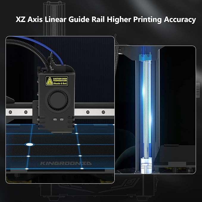 Kingroon KP3S 3D-Drucker, Premium-Titan-Extruder, Aluminium, lineare Führungsschienen