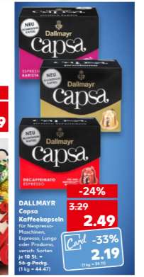Dallmayr Kaffeekapseln bei Kaufland für 2,19€ mit Kaufland Card