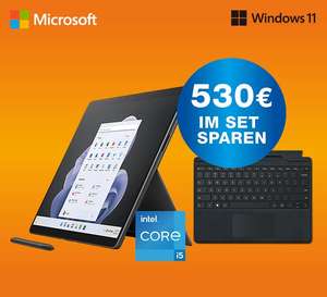 Microsoft Surface 9 Pro + Tastatur (13", 2880x1920, Touch, 120Hz, i5-1235U, 8/256GB, 2x TB4, Win11, 879g)