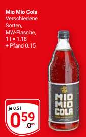 [Globus Rostock / Neubrandenburg] Mio Mio Cola / Mate - 0,5l Flasche - regionales Angebot