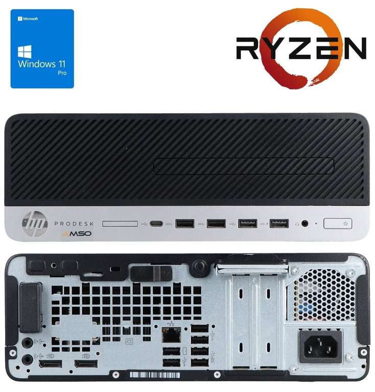 HP EliteDesk 705 G5 mit AMD Ryzen 5 PRO 3400G, Radeon RX Vega 11, 16 GB RAM, 512 GB M.2 SSD - Emulations PC, Einstiegs Gaming (Refurbished)