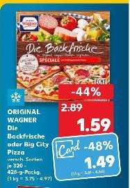 Original Wagner die Backfrische oder Big City Pizza mit Coupon bei Kauf von 2x für nur 1,09€/Stück