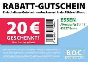 LOKAL Essen Fahrrad /E-Bike Store BOC Neueröffnung 20€ Gutschein ab 40€ Einkaufswert (nicht Online)