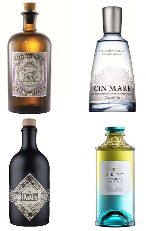 Gin Sammeldeal z.B. Gin Mare für 27.94€, Monkey 47 für 28.94€, Ukiyo Japanese für 24.94€, The Illusionist 29.94€ [Zahlung mit Giropay]