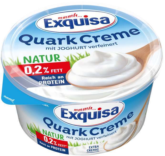 Exquisa Quark Creme für 0,99 € je 500g Becher; 0,2 % Fett; reich an Protein (Angebot + Coupon) [HIT]