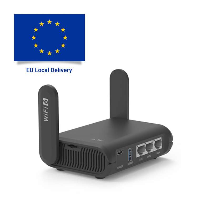 GL.iNet GL-AXT1800 (Slate AX) Reiserouter Wifi 6 Dualband (600 / 1200Mbps) WireGuard OpenVPN Gbit LAN USB