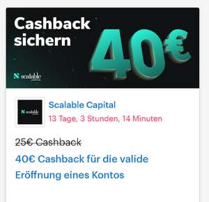 [Scalable Capital + Shoop] 40€ Cashback für die valide Eröffnung eines Kontos, Neukunden