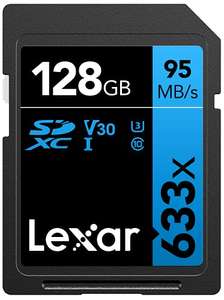 Lexar Professional 633x SD Karte 128GB, SDXC UHS-I Speicherkarte, Bis zu 95 MB/s Lesen, für DSLR-Mittelklasse, HD-Camcorder, uvm. (Prime)