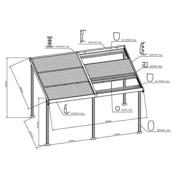 (Abholungspreis) [Bauhaus] Sunfun Anstellpavillon Sera 400 x 300 cm / Terrasse