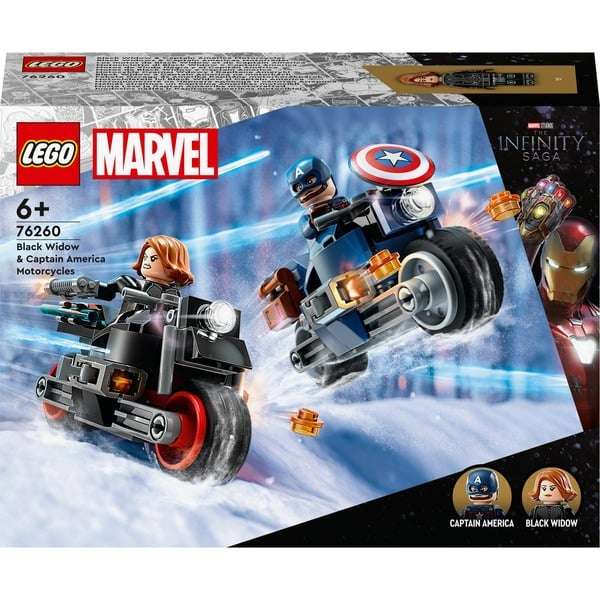 LEGO 76260 Marvel Super Heroes Black Widows & Captain Americas Motorräder + Gratis LEGO 30653 DC Super Heroes Batman 1992