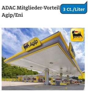 Vorteilswelt ADAC / 3ct Tankrabatt auf Benzin und Diesel bei den Tankstellen AGIP und Eni bis 31.10.22