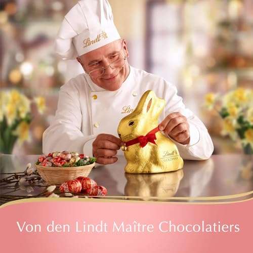 Lindt Schokolade GOLDHASE | 100 g. Weiss + Erdbeere. Mit Prime kostenlos.