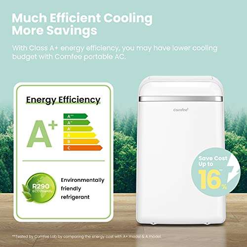 [Amazon] Comfee Mobiles Klimagerät Eco Friendly Pro, 10000 BTU 2,9kW - Raumgröße bis 98m³(36㎡) mit Abluftschlauch [Energieklasse A+]