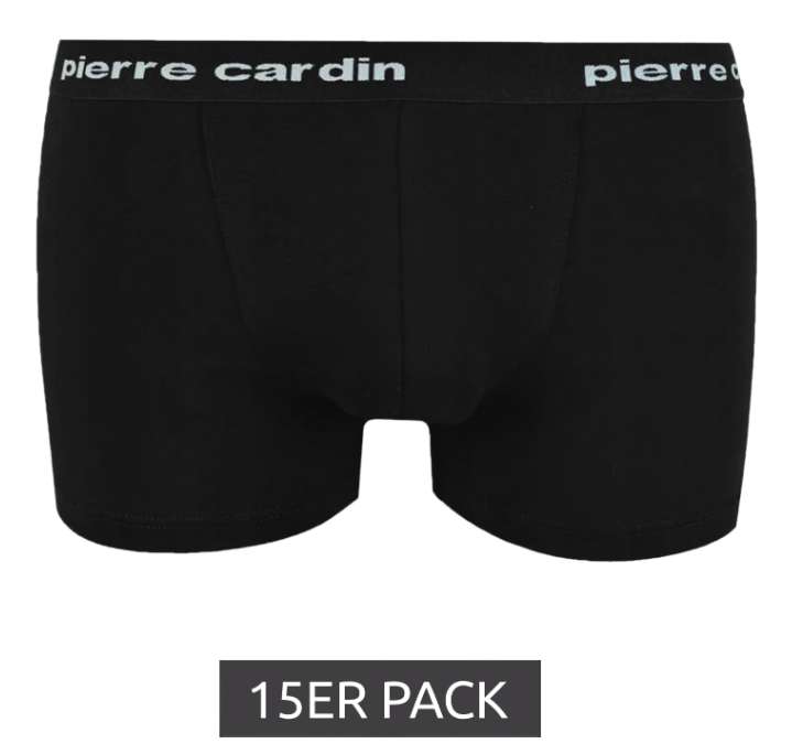 15er Pack Pierre Cardin Herren Boxershorts mit Baumwoll-Stretch in schwarz (Gr. S - XXL)