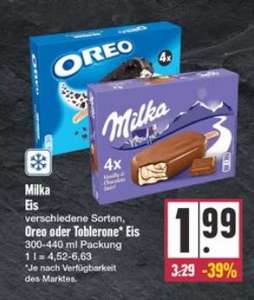 [Edeka Nordbayern-Sachsen-Thüringen & Rewe] Milka Vanilla & Chocolate Swirl Eis (4er-Pack) für 1,99€ (abzüglich 50% Coupies noch 0,99€)