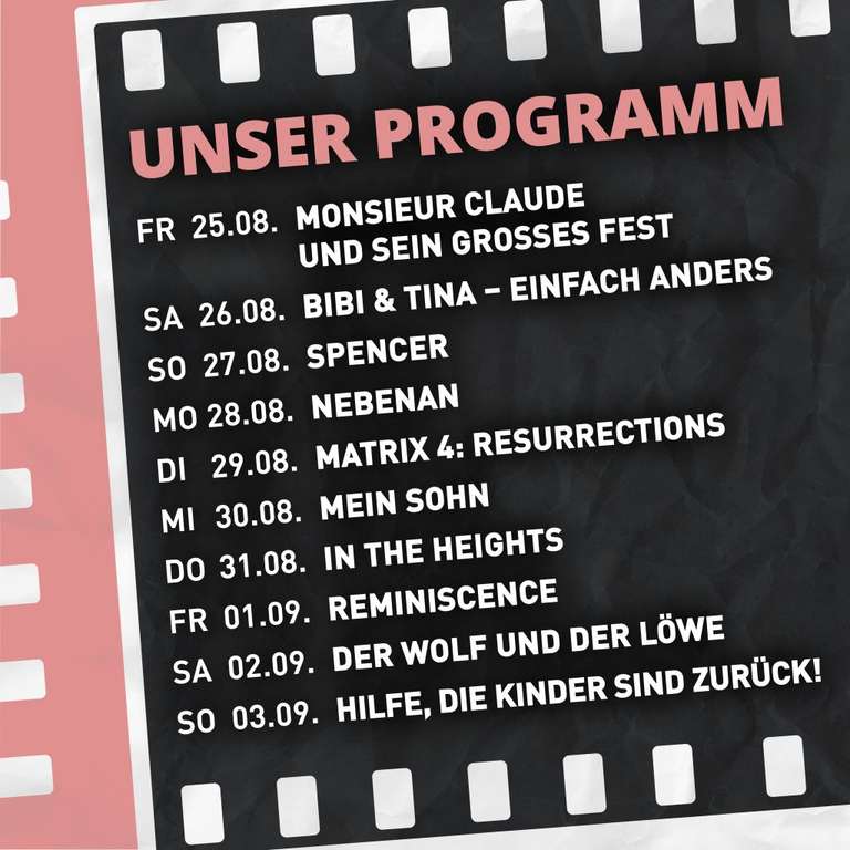 [Berlin Lokal] gratis Open-Air Sommerkino im Kranzler Eck | täglich bis zum 3.9. (verkaufsoffener SO), ab 19 Uhr Einlass, 20 Uhr Kinofilm