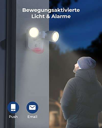 Reolink Floodlights - LED Strahler, mit Kameras koppelbar, App-Steuerung, smarte Erkennung, Sirene, Bewegungssensor, IP65