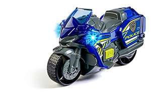 [Amazon Prime] Dickie Toys Polizei Motorrad mit Licht- und Soundeffekte, Freilauf, ausklappbares Warnschild, 15 cm lang