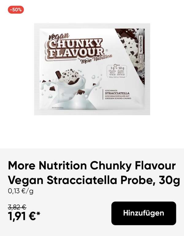 More Nutrition Chunky Flavour Vegan Stracciatella Probe, 30g