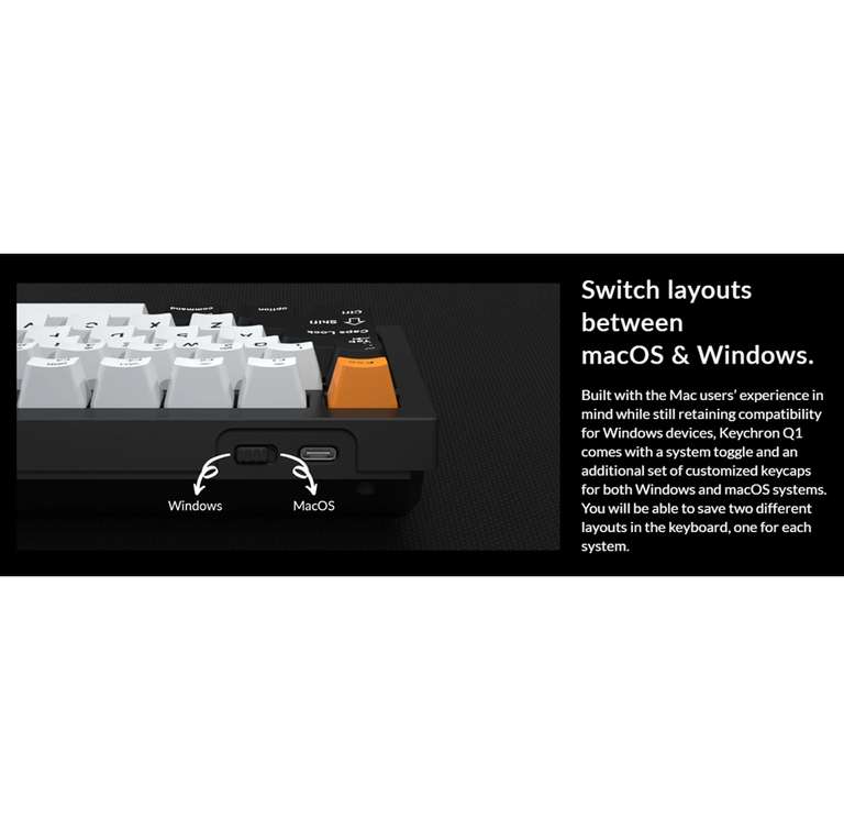 Keychron Q1 QMK Custom - Barebone ISO Custom Tastatur
