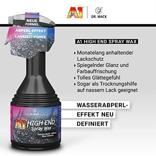 Dr. Wack A1 High End Spray Wax 500ml | Auto-Wachs für alle Lacke geeignet (Prime)