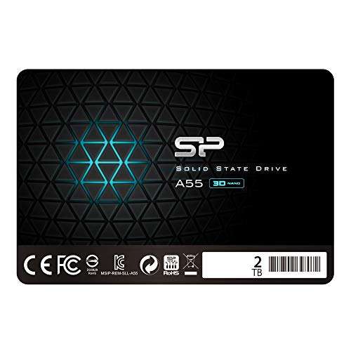 Silicon Power SSD 2TB A55 3D NAND QLC, DRAM-less 2.5" SATA III 7mm bei Amazon.de wieder für 69.99 EUR